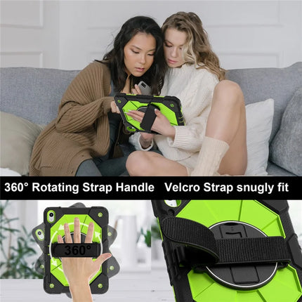 For iPad 10.9 (2022) Case Silicone + PC Kickstand Tablet Cover with Handy Strap, Shoulder Strap
