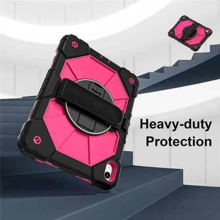 For iPad 10.9 (2022) Case Silicone + PC Kickstand Tablet Cover with Handy Strap, Shoulder Strap