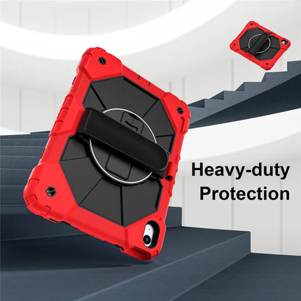 For iPad 10.9 (2022) Case Silicone + PC Kickstand Tablet Cover with Handy Strap, Shoulder Strap