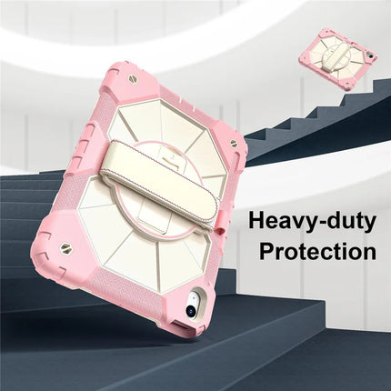 For iPad 10.9 (2022) Case Silicone + PC Kickstand Tablet Cover with Handy Strap, Shoulder Strap