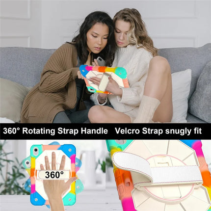 For iPad 10.9 (2022) Case Silicone + PC Kickstand Tablet Cover with Handy Strap, Shoulder Strap
