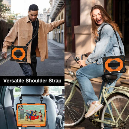 Tablet Case For iPad Pro 11 (2022) / (2021) / (2020) / (2018) / iPad Air (2022) / (2020) Silicone + PC Kickstand Cover with Strap