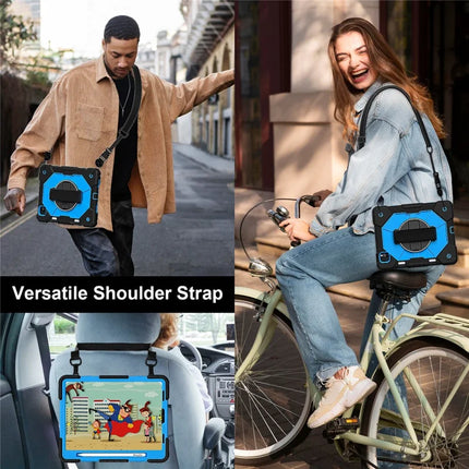 Tablet Case For iPad Pro 11 (2022) / (2021) / (2020) / (2018) / iPad Air (2022) / (2020) Silicone + PC Kickstand Cover with Strap