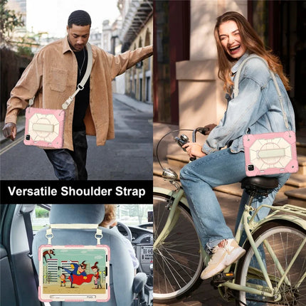 Tablet Case For iPad Pro 11 (2022) / (2021) / (2020) / (2018) / iPad Air (2022) / (2020) Silicone + PC Kickstand Cover with Strap