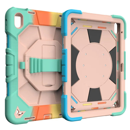 For iPad 10.9 (2022) Case with Kickstand Wrist Strap PC + Silicone Tablet Cover
