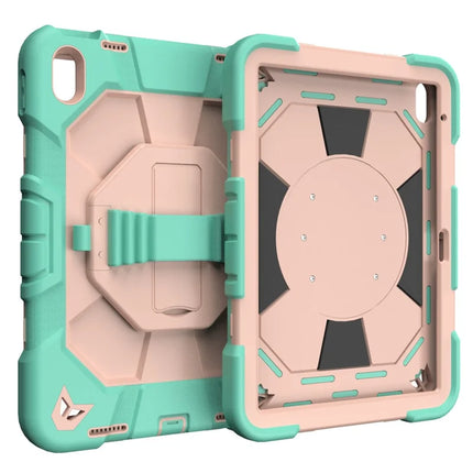 For iPad 10.9 (2022) Case with Kickstand Wrist Strap PC + Silicone Tablet Cover