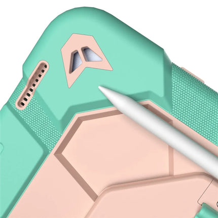 For iPad 10.9 (2022) Case with Kickstand Wrist Strap PC + Silicone Tablet Cover