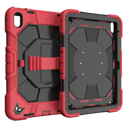 For iPad 10.9 (2022) Case with Kickstand Wrist Strap PC + Silicone Tablet Cover