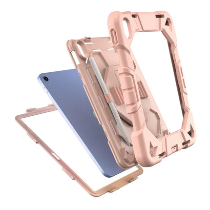 For iPad 10.9 (2022) Case with Kickstand Wrist Strap PC + Silicone Tablet Cover