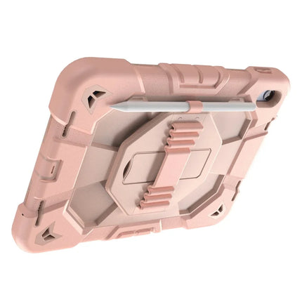 For iPad 10.9 (2022) Case with Kickstand Wrist Strap PC + Silicone Tablet Cover