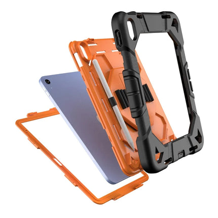 For iPad 10.9 (2022) Case with Kickstand Wrist Strap PC + Silicone Tablet Cover