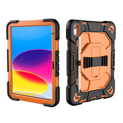 For iPad 10.9 (2022) Case with Kickstand Wrist Strap PC + Silicone Tablet Cover