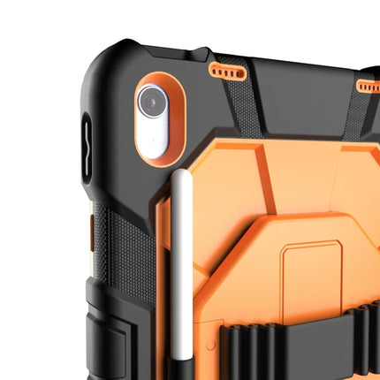 For iPad 10.9 (2022) Case with Kickstand Wrist Strap PC + Silicone Tablet Cover