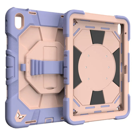 For iPad 10.9 (2022) Case with Kickstand Wrist Strap PC + Silicone Tablet Cover