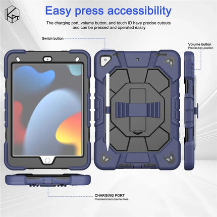Tablet Case For iPad 10.2 (2021) / (2020) / (2019) PC + Silicone Wrist Strap Protective Cover