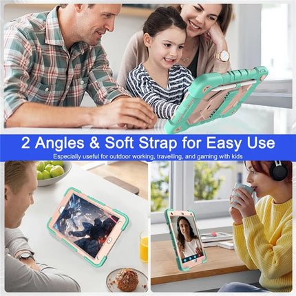 Tablet Case For iPad 10.2 (2021) / (2020) / (2019) PC + Silicone Wrist Strap Protective Cover
