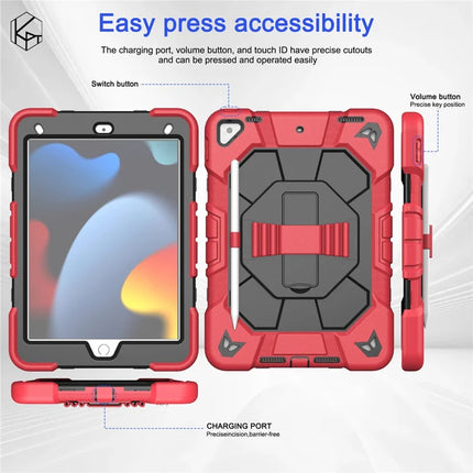 Tablet Case For iPad 10.2 (2021) / (2020) / (2019) PC + Silicone Wrist Strap Protective Cover