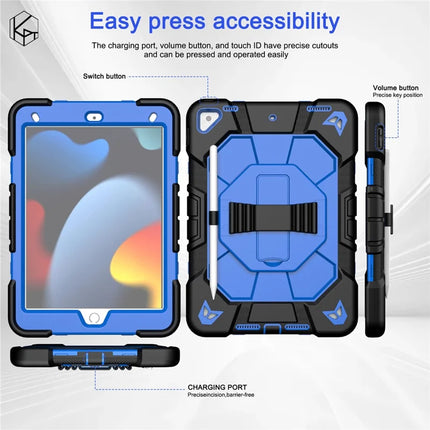 Tablet Case For iPad 10.2 (2021) / (2020) / (2019) PC + Silicone Wrist Strap Protective Cover