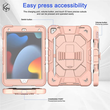 Tablet Case For iPad 10.2 (2021) / (2020) / (2019) PC + Silicone Wrist Strap Protective Cover