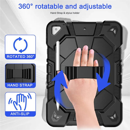 Tablet Case For iPad 10.2 (2021) / (2020) / (2019) PC + Silicone Wrist Strap Protective Cover