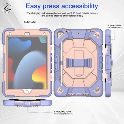 Tablet Case For iPad 10.2 (2021) / (2020) / (2019) PC + Silicone Wrist Strap Protective Cover