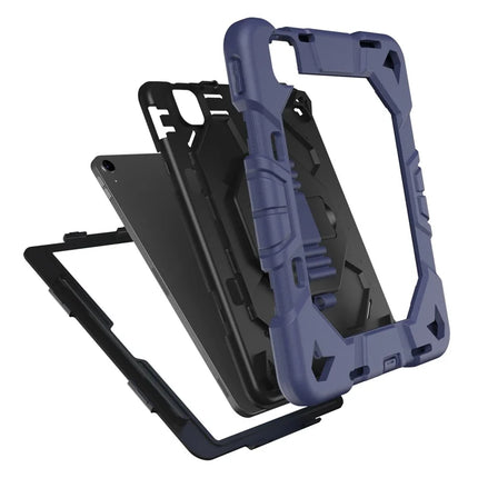 For iPad Air 11 (2024) Case with Kickstand Wrist Strap PC + Silicone Tablet Cover