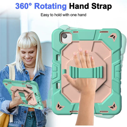 For iPad Air 11 (2024) Case with Kickstand Wrist Strap PC + Silicone Tablet Cover