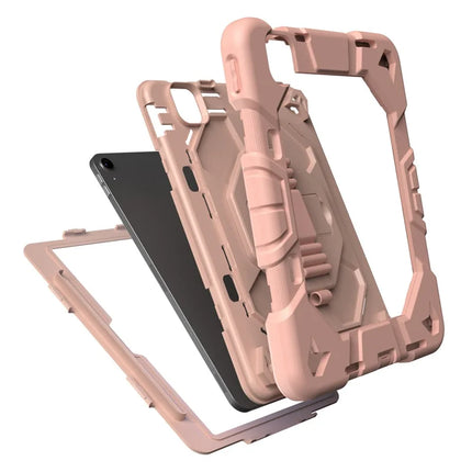 For iPad Air 11 (2024) Case with Kickstand Wrist Strap PC + Silicone Tablet Cover