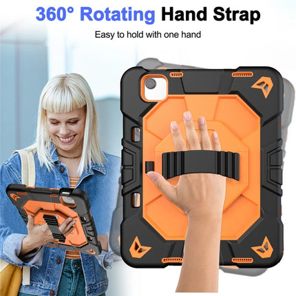 For iPad Air 11 (2024) Case with Kickstand Wrist Strap PC + Silicone Tablet Cover