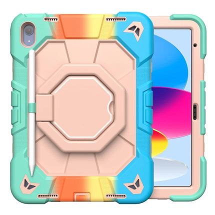 For iPad 10.9 (2022) Case with Hand Grip Kickstand PC + Silicone Tablet Cover