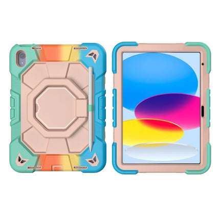 For iPad 10.9 (2022) Case with Hand Grip Kickstand PC + Silicone Tablet Cover