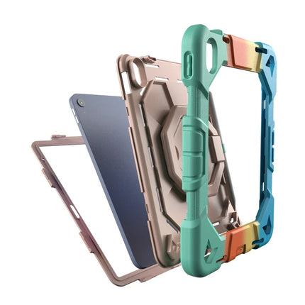 For iPad 10.9 (2022) Case with Hand Grip Kickstand PC + Silicone Tablet Cover