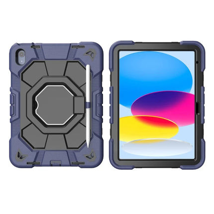 For iPad 10.9 (2022) Case with Hand Grip Kickstand PC + Silicone Tablet Cover
