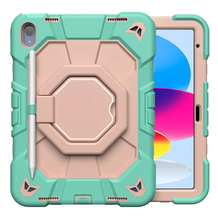 For iPad 10.9 (2022) Case with Hand Grip Kickstand PC + Silicone Tablet Cover
