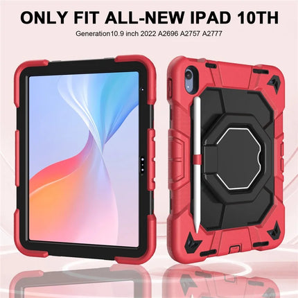 For iPad 10.9 (2022) Case with Hand Grip Kickstand PC + Silicone Tablet Cover