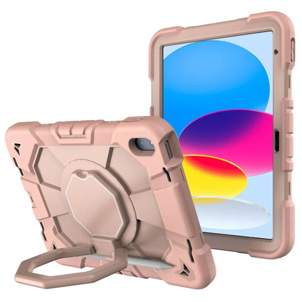 For iPad 10.9 (2022) Case with Hand Grip Kickstand PC + Silicone Tablet Cover