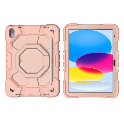 For iPad 10.9 (2022) Case with Hand Grip Kickstand PC + Silicone Tablet Cover