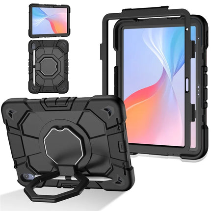 For iPad 10.9 (2022) Case with Hand Grip Kickstand PC + Silicone Tablet Cover - Black