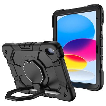 For iPad 10.9 (2022) Case with Hand Grip Kickstand PC + Silicone Tablet Cover