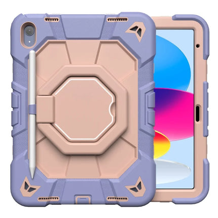 For iPad 10.9 (2022) Case with Hand Grip Kickstand PC + Silicone Tablet Cover
