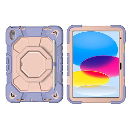 For iPad 10.9 (2022) Case with Hand Grip Kickstand PC + Silicone Tablet Cover