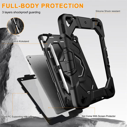 Tablet Case For iPad 10.2 (2021) / (2020) / (2019) PC + Silicone Cover with Hand Grip Kickstand