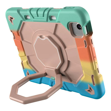 For iPad Air 11 (2024) Case with Hand Grip Kickstand PC + Silicone Tablet Cover