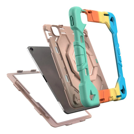 For iPad Air 11 (2024) Case with Hand Grip Kickstand PC + Silicone Tablet Cover