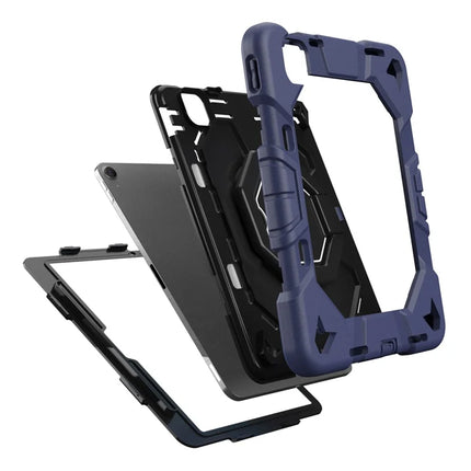 For iPad Air 11 (2024) Case with Hand Grip Kickstand PC + Silicone Tablet Cover