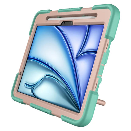 For iPad Air 11 (2024) Case with Hand Grip Kickstand PC + Silicone Tablet Cover