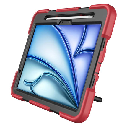 For iPad Air 11 (2024) Case with Hand Grip Kickstand PC + Silicone Tablet Cover