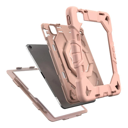 For iPad Air 11 (2024) Case with Hand Grip Kickstand PC + Silicone Tablet Cover