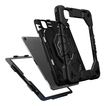 For iPad Air 11 (2024) Case with Hand Grip Kickstand PC + Silicone Tablet Cover