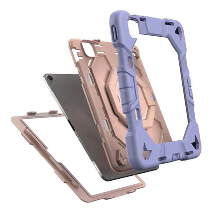 For iPad Air 11 (2024) Case with Hand Grip Kickstand PC + Silicone Tablet Cover